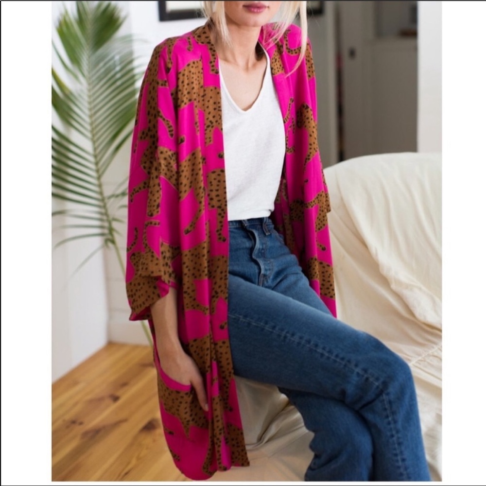 Emerson Fry Fete Kimono Pink Cheetah XS/S